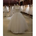 Illusion Flare Sleeve Ball Gown off White Cheap Wedding Dress